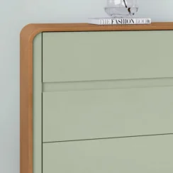 Cômoda 8 Gavetas 152x48x96cm Loop Amêndoa Clean/Salvia