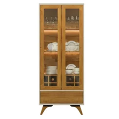 Cristaleira Adega Vitrum 2 Portas de Vidro com LED